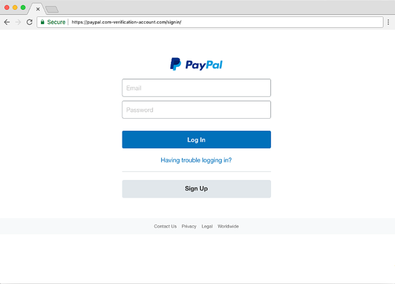 Fake PayPal Login