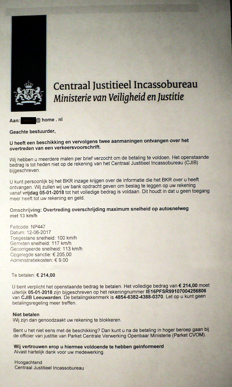 Centraal Justitieel Incassobureau CJIB boete e-mail scam