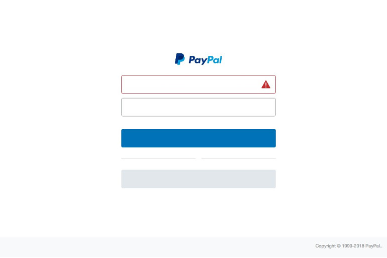 Fake Paypal webpage #1 - login form