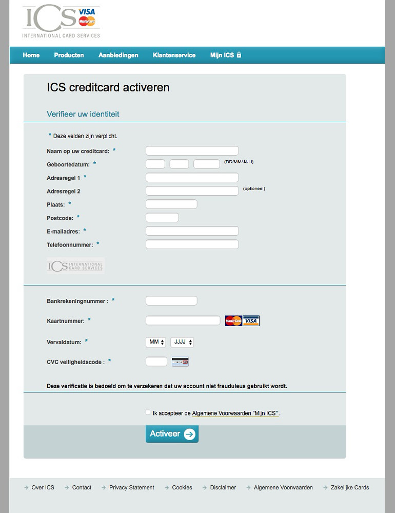 Fake ICS phishing-website