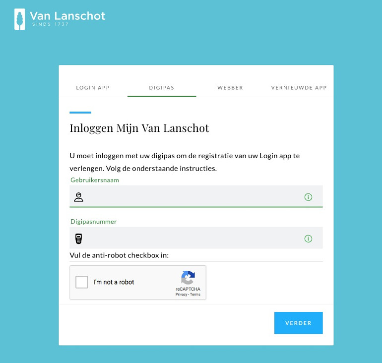 Van Lanschot bank fake phishing website